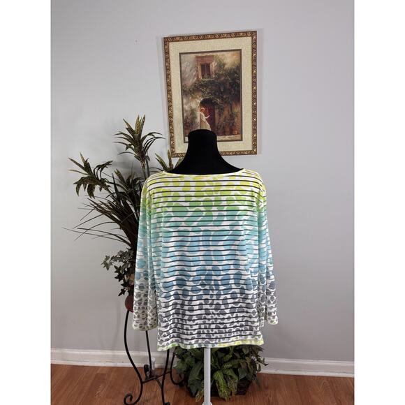Beautiful Women Blouse Sz M 3/4 Sleeve See through Y2K Coastal Beach Minimalist - Picture 3 of 6